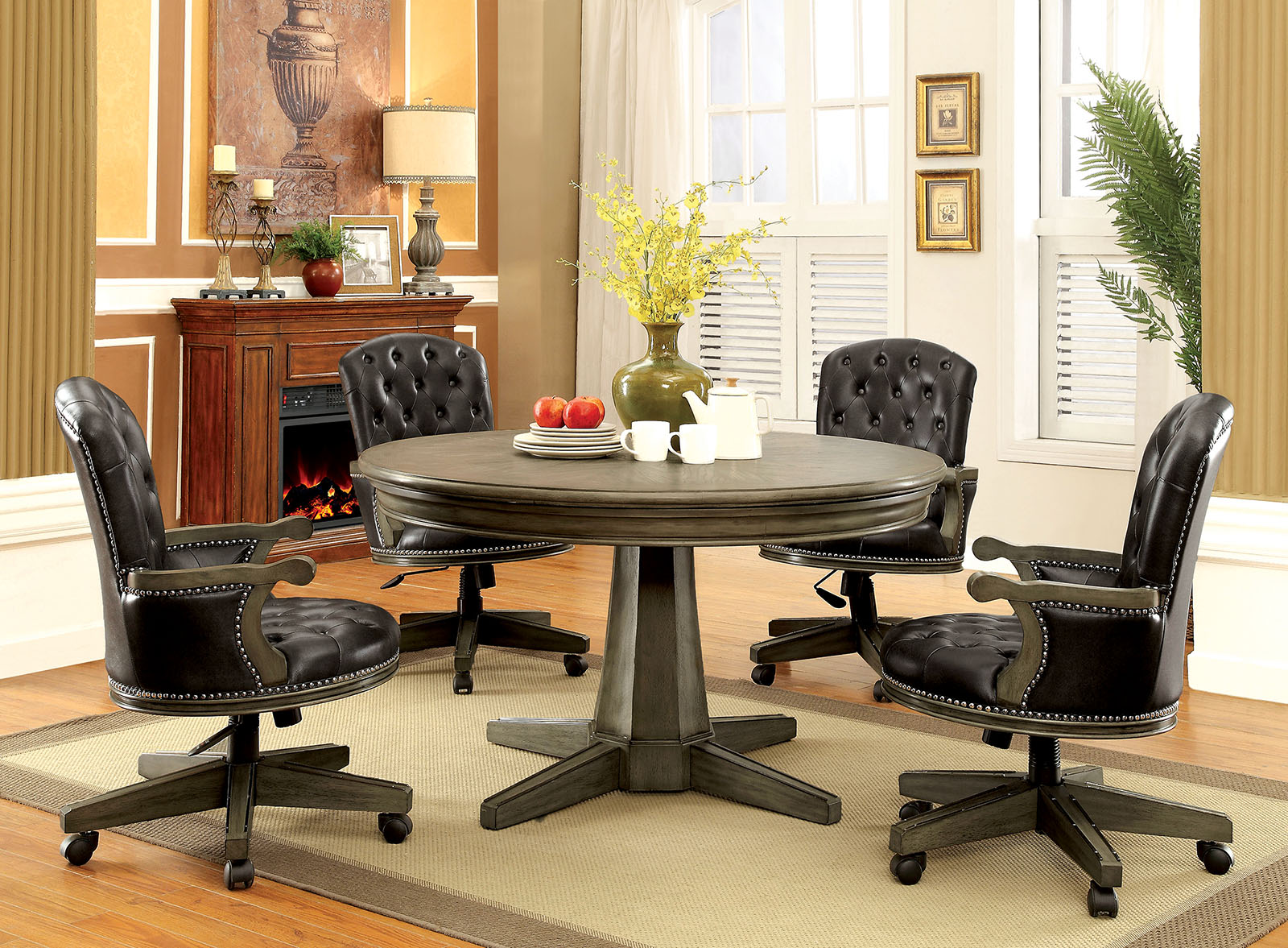Yelena Gray 54" Round Game Room Dining Table